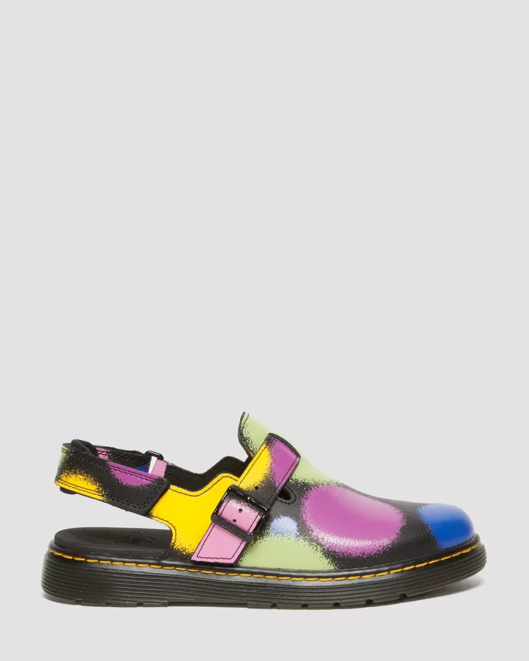 School Styles|Youth / 8-14 Years>Dr. Martens Youth Jorgie Haze Hydro Leather Slingback Mules Black