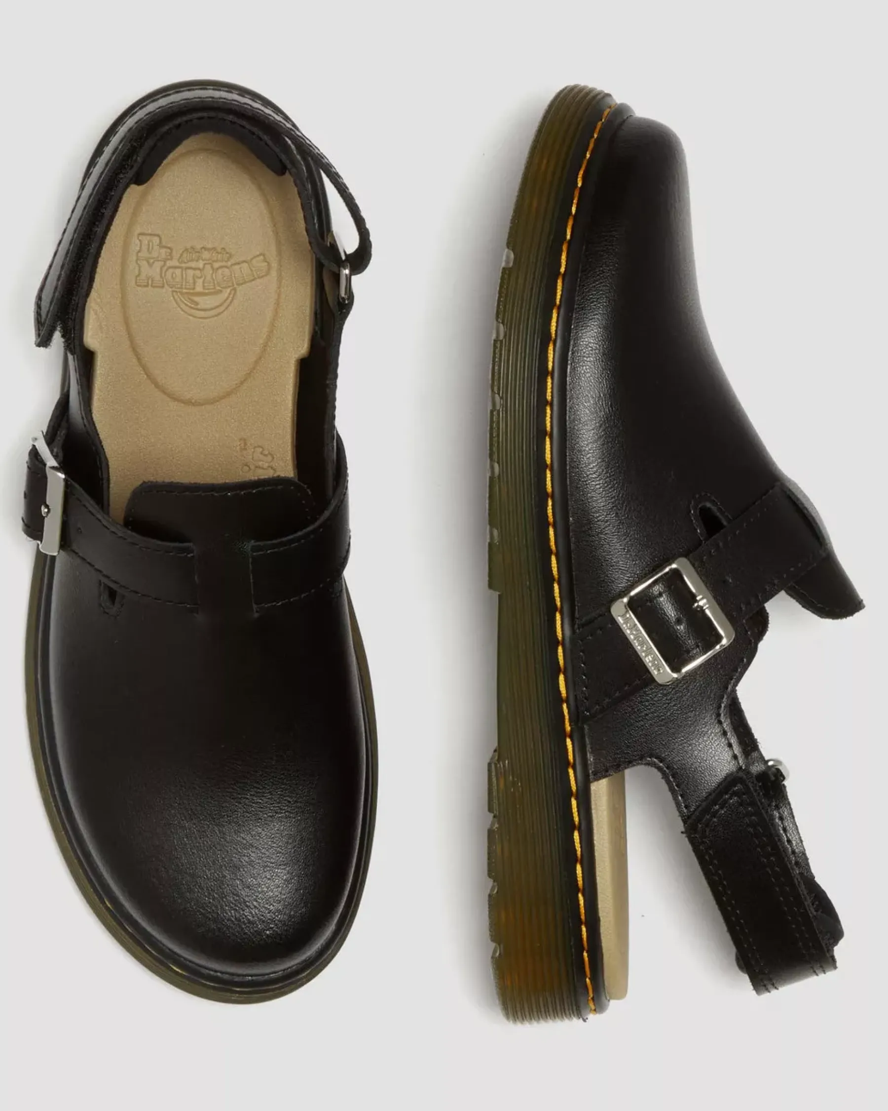 Glitter & Patent Boots|Youth / 8-14 Years>Dr. Martens Youth Jorgie Leather Slingback Mules Black — T Lamper
