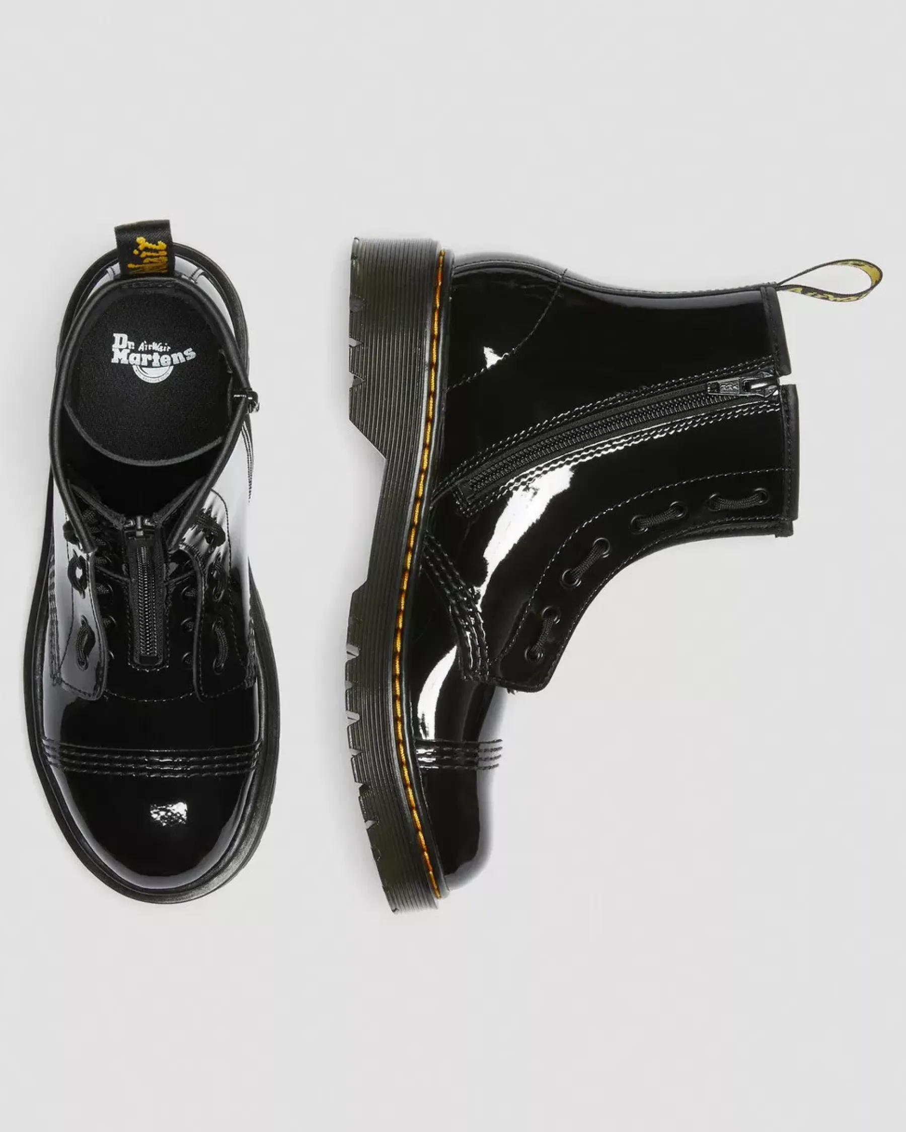 Glitter & Patent Boots|Youth / 8-14 Years>Dr. Martens Youth Sinclair Bex Patent Leather Boots Black — Patent Leather