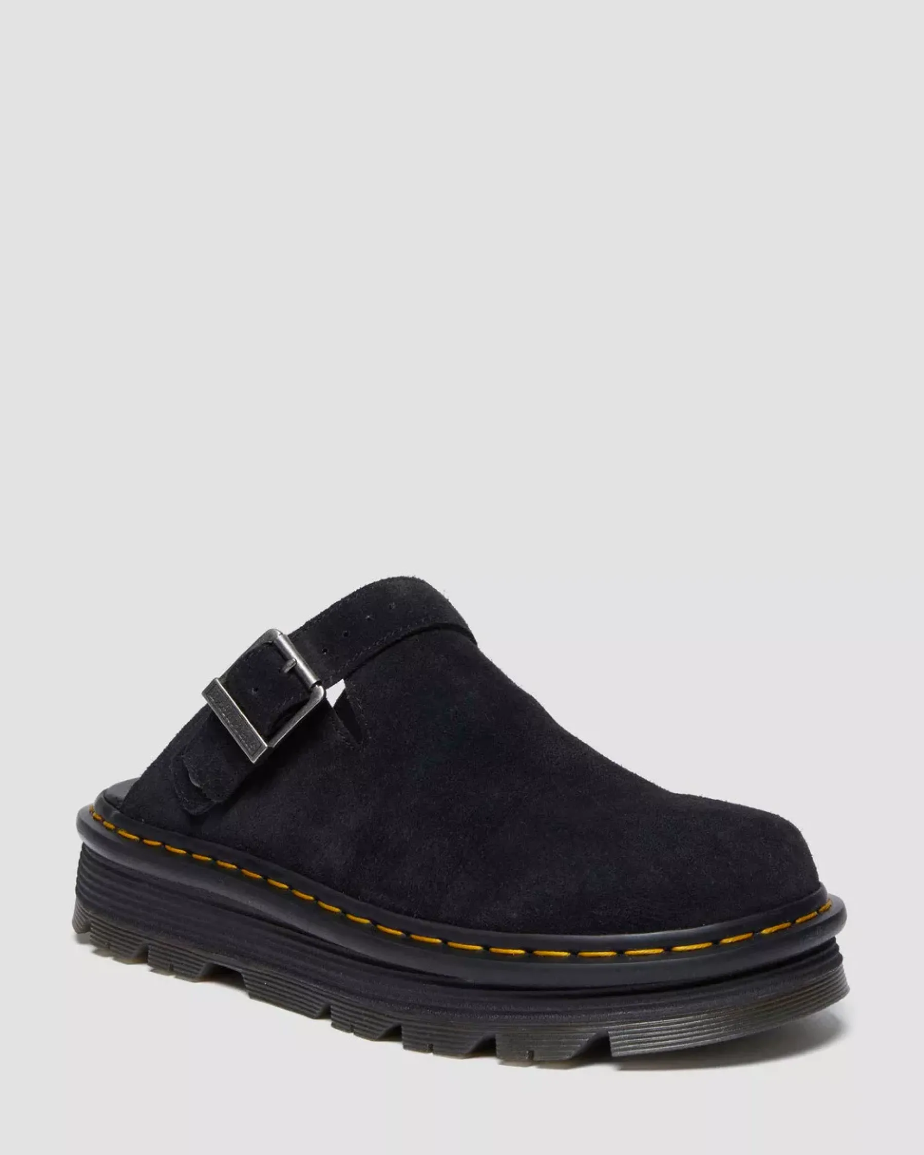 Mules & Slides|Sandals>Dr. Martens Zebzag Suede Casual Slingback Platform Mules Black — E.H.Suede