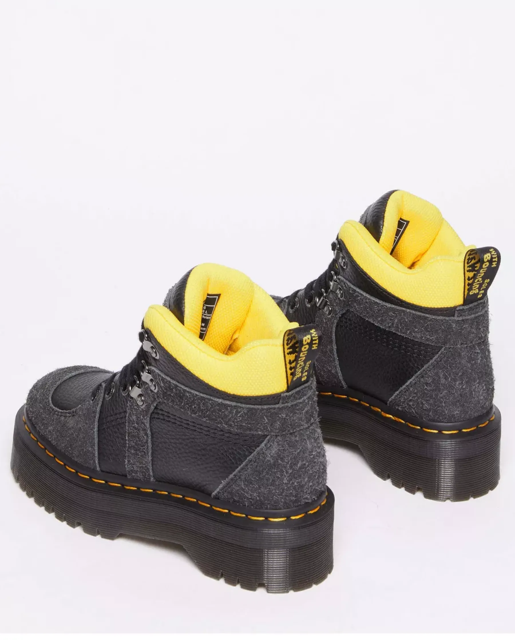 Sale|Ankle Boots>Dr. Martens Zuma Milled Nappa Leather & Suede Hiker Style Boots BLACK